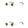 thumbnail image 2 of Decodeary Retro Vintage Made With Polymethyl Methacrylate And PC Fashionable Sun Glasses Good Gifts Wide Application Gold  frame grey len 2Set, 2 of 6