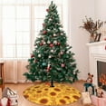 thumbnail image 7 of Yiaed Vintage Leopard Print Sunflower Print Christmas Tree Skirt , Tree SkirtsTree Mat for Christmas Winter Holiday Indoor Decorations-48", 7 of 7