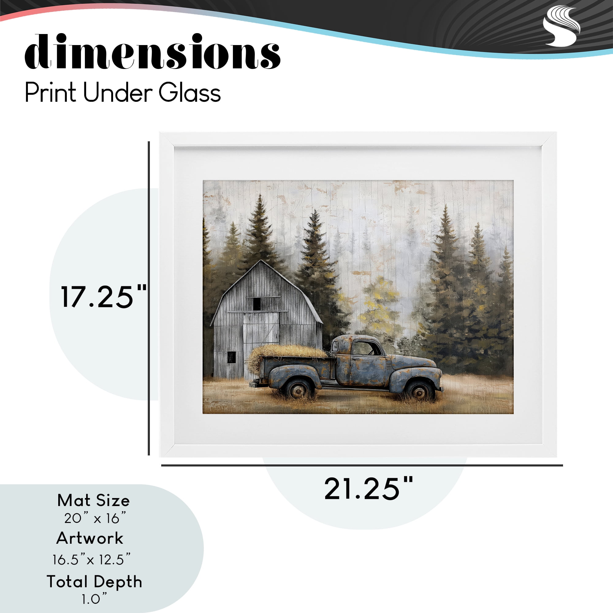 Stupell Industries Autumn Barn & Pine Forest White Framed Print Under Glass, design by Imagine It Images