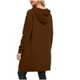 thumbnail image 3 of Zipper Long Hoodies for Women, Oversized Jacket Coat with Pocket, Casual Fall Long Sleeve Sweatshirts, 3 of 7