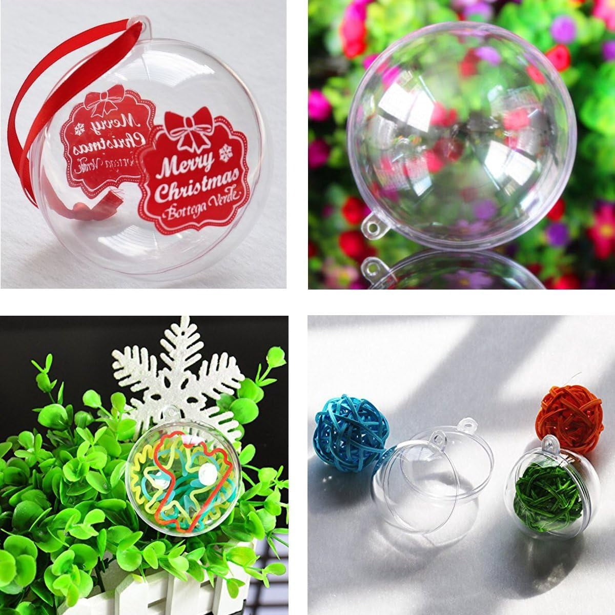 10 piece set of transparent plastic filled Christmas DIY craft ball accessories (100mm)