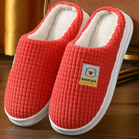 Akiihool Cute Slippers for Women Womens Open Toe Slippers Memory Foam House Slippers Anti-Skid Cozy for Indoor Outdoor (Red,6.5)