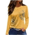 thumbnail image 2 of Craaazy Shirts for Women Crew Neck Long Sleeve Casual Printing Fall Winter Tops Loose Fit Tunic Blouses Gifts, 2 of 5