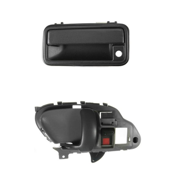 TRQ Door Handle Black Outside Gray Inside Driver Side for Chevy GMC Pickup SUV DHA34759