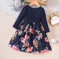 thumbnail image 2 of Otqutp Kids Clothing Set Girls Long Sleeve Dresses Knitted A Line Dress for Casual Holiday Playwear Size for 5 to 12 Years(Blue,9-11 Years), 2 of 4