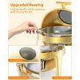 thumbnail image 2 of Lumiparty 6.3 Quart Round Roll Top Chafing Dish Buffet Set, Stainless Steel Buffet Food Warmer Servers Chafer for Catering with Glass Window for Party Wedding Banquet Graduation Event, Gold, 2 of 8