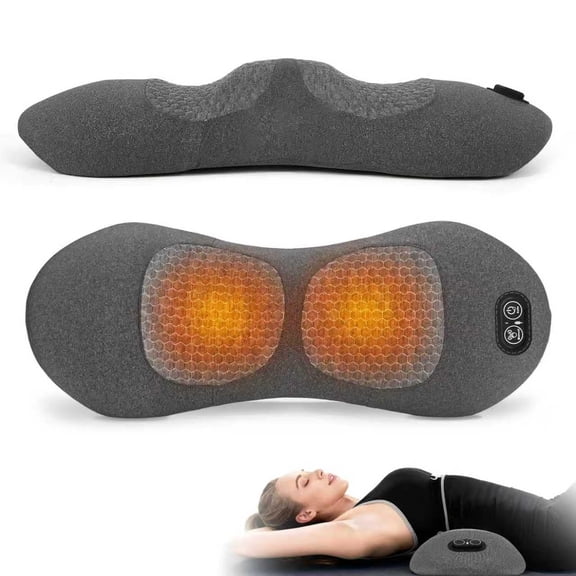 HI-REEKE 3-in-1 Electric Back Massager Pillow, Rechargeable Lumbar Support Cushion with Heat Vibration