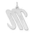 thumbnail image 2 of Auriga 925 Sterling Silver Rhodium-plated Script Letter M Initial Charm for Women (L-27.75 mm, W-20.5 mm), 2 of 6