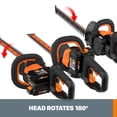 thumbnail image 4 of Cortasetos Inalámbrico WORX WG284.9 Solo Herramienta Básica Cortes Rápidos y Limpios Cabezal Giratorio Negro y Anaranjado WORX WG284.9, 4 of 9