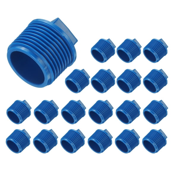 20Pcs Pipe Male Thread Plug G3/4" Threaded NPT Plugs for Water Line, Blue