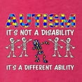 thumbnail image 2 of Autism Is Not A Disablity It's A Different Abilty | Autism Awareness Dabbing Skeleton Inspirational Christian Tri-Blend Racerback Tank Top, Shocking Pink, Medium, 2 of 5