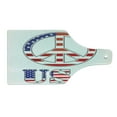 thumbnail image 2 of Groovy Cutting Board, Modern Peace Sign USA Flag Color Design Hippie Freedom Pacifist Theme, Decorative Tempered Glass Cutting and Serving Board, Wine Bottle Shape, Violet Blue White, by Ambesonne, 2 of 5