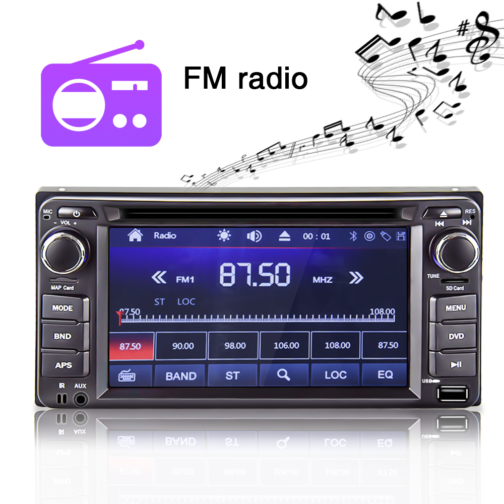 Din 6.2-inch car stereo radio touch screen car DVD player with Bluetooth  FM radio receiver, support rear view camera,with 8IR Camera