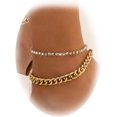 thumbnail image 1 of 2 pulseras de tobillo con forma de corazón para mujer, pulsera de tenis con diamantes de imitación de cristal para niñas, tobillera de eslabones cubanos, tobilleras con colgante de corazón de tenis de, 1 of 4