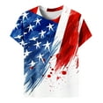 thumbnail image 5 of Qetyuw 4th of July Shirts for Women Funny Patriotic Red White and Blue Print Tshirts Elegant Short Sleeve Tees Classic Round Neck Blouses Tops Memorial Day Gifts, 5 of 6