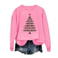 thumbnail image 5 of Aboser Christmas Sweatshirts for Women Merry Christmas Tree Graphic Shirts Loose Long Sleeve Xmas Vacation Pullover Christian Tops Pink L, 5 of 7