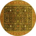thumbnail image 1 of Ahgly Company Indoor Round Oriental Yellow Industrial Area Rugs, 5' Round, 1 of 4