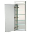thumbnail image 3 of Bathroom Medicine Cabinet, Aluminum, Recessed/Surface Mount, 15" x 40", Left Hinged, Mirrored Interior w/LED, 3 of 14