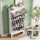 thumbnail image 4 of Freestanding shoe organizer shoe gabinete para entrada - narrow de madera shoe rack con 3 flip fluted doors y 1 cajón, metal legs para front door entrance, 4 of 8