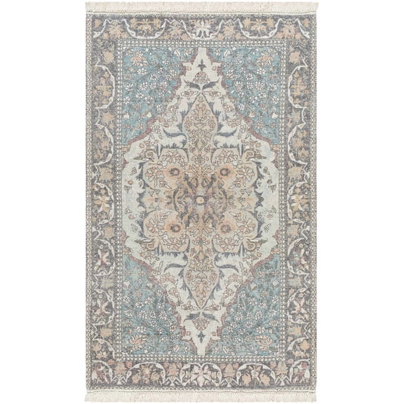 BoutiqueRugs Bohdan Traditional Area Rug - Teal, Ivory, Charcoal - 2' x 3'
