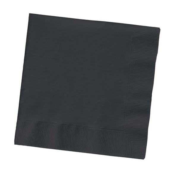 Party Central 3-Ply Disposable Beverage Napkins - 5" - Jet Black- Club Pack of 500