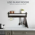 thumbnail image 3 of Lavish Home Coat Rack with Shelf - Wall Mount Shelf with 4 Hooks (Black), 3 of 8