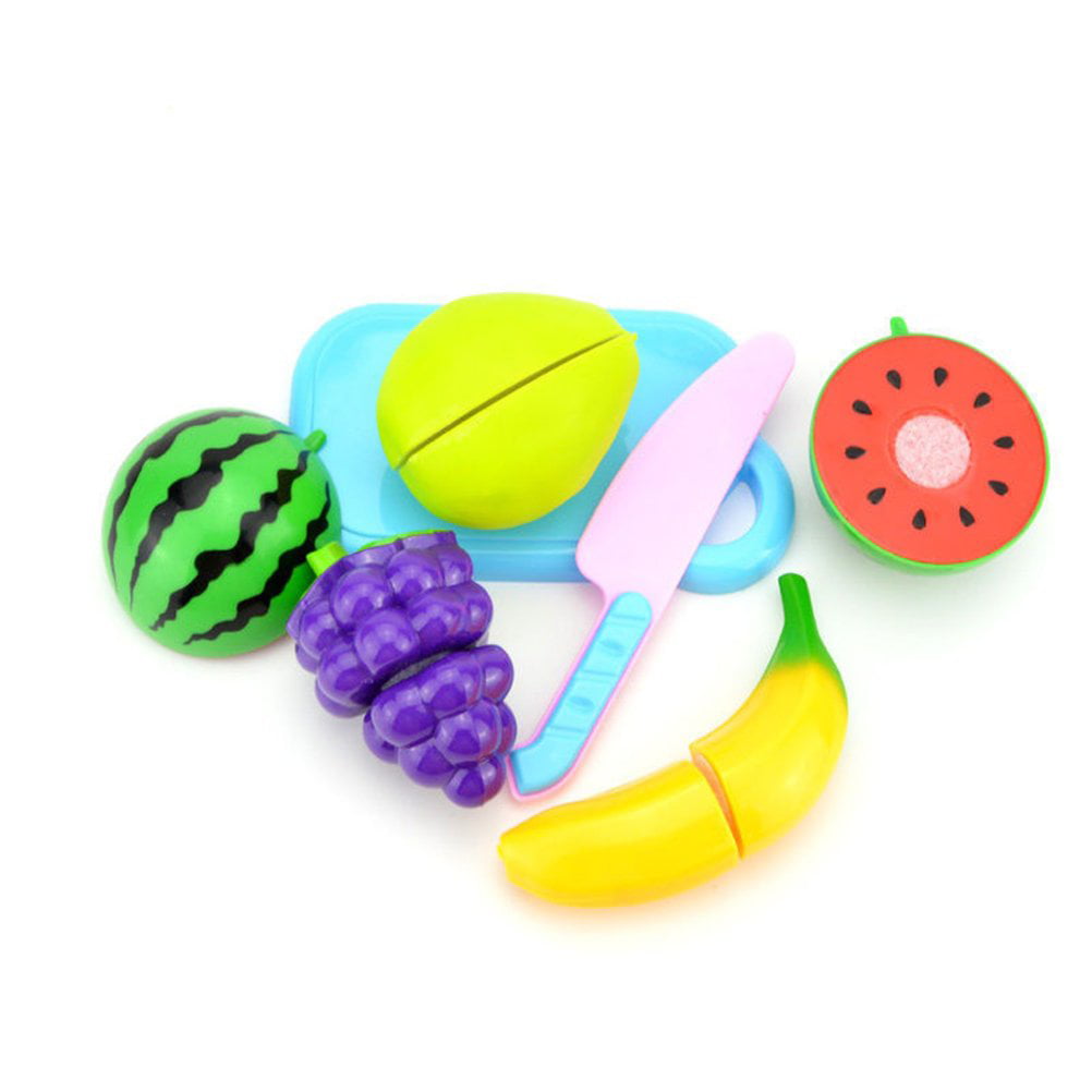 6PCS Pretend Role Play Kitchen Fruit Vegetable Food Toy Cutting Set Kids NEW 