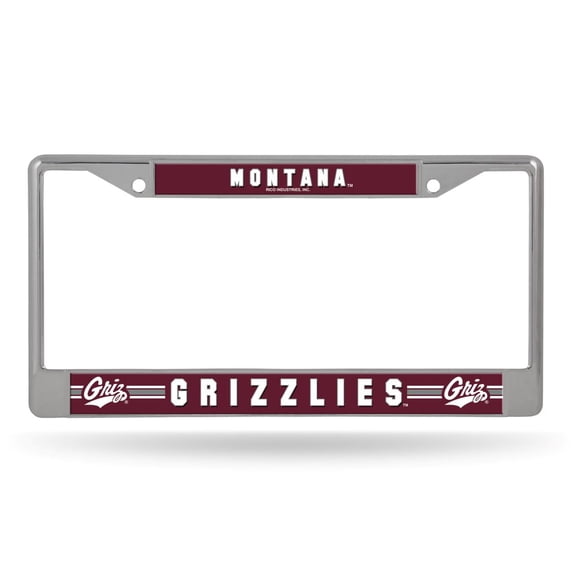 Montana Grizzlies Chrome Metal License Plate Frame