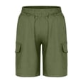 thumbnail image 4 of Boys Solid Casual Linen Shorts Cargo Style Knee Length Autumn Outdoor Play for Kids Army Green 4 Years-5 Years, 4 of 4