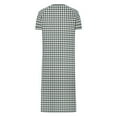 thumbnail image 5 of Zip up Robes for Women Long Housecoat Bathrobes Full Length Plaid Loungewear Nightgown with Pockets Gray L, 5 of 7