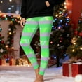 thumbnail image 2 of HAiming Legging de Noël Rayé pour Femmes Imprimé de Noël Taille Haute Extensible Yoga Course Entraînement Gym Collants, 2 of 9