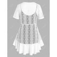 thumbnail image 3 of Blusa Talla Extra Asimétrica Malla y Camisola Rosegal  Blusas Tallas Grandes, 3 of 5