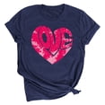 thumbnail image 2 of Fesfesfes Women's Short Sleeve Tops Women's Lover Love Printed T-shirt Round Neck Short Sleeved Top Womens Basic Tee 2XL(US:12), 2 of 5