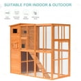 thumbnail image 3 of Pawhut Wood Cat House Enclosure Pet Play Area Feline Sanctuary Home Outdoor w/Ramps, 3 of 9