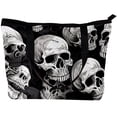 thumbnail image 2 of Skull Canvas Leather Mix Tote Bag with Twill, Sponge, and Jeanette Material | 30x10.5x39cm/11.8x4.1x15.4in Size, 2 of 5