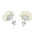 thumbnail image 3 of Rose of Innocence Carved Mother of Pearl .925 Silver Earrings-15mm, 3 of 5