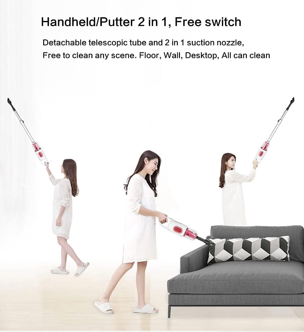 Quiet Stick Vacuum Cleaner Light Weight, 12000 Pa Powerful Suction Handheld Corded Upright Vacuum Cleaner with HEPA Filter, 700W Hi Power Motor Stick Vacuum for Pet Hair Hardwood Floors, Car
