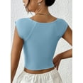 thumbnail image 5 of Biezeib Women’s Slim Fit Tank Tops Sleeveless V Neck Solid Color Front Split Crop Tops Ruched Shirts, 5 of 6