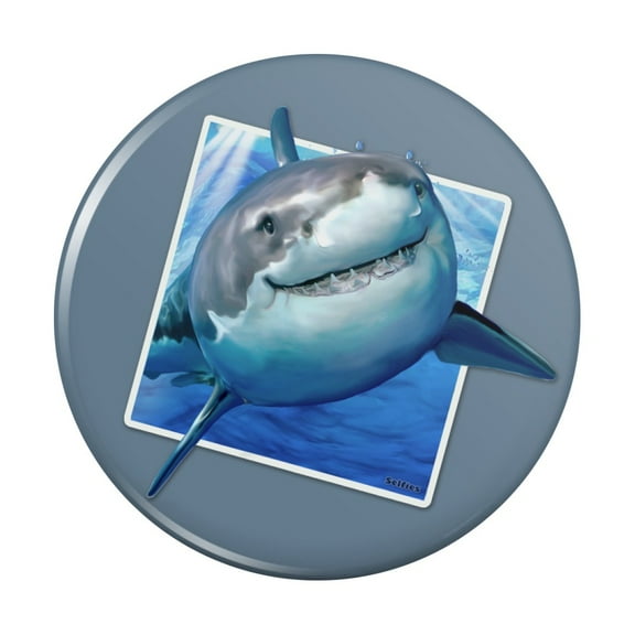 Shark Selfie Picture Great White Kitchen Refrigerator Locker Button Magnet