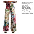 thumbnail image 7 of Joernso Women Retro Casual Pants Mid-rise Button Zipper Fly Wide Leg Long Trousers with Pockets Digital Floral Print Leisure Trousers Streetwear, 7 of 7