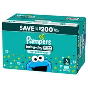 Pampers Baby Dry Baby Diapers Size 6, 108 Count (Select for More Options)