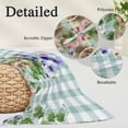 thumbnail image 2 of Spring Easter Pillow Covers, Linen Long Throw Pillow Case, Purple Floral Summer Botanical Teal Plaid Holiday Pillow Protector Decorative Cushion Cover for Living Room/Bedroom 20" x 36", 2 of 8