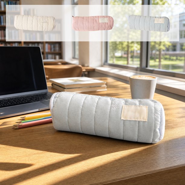 MTBLYS Estuche para lápices y brochas de maquillaje | Estuche de tela para lápices de 21 x 8 x 8 cm | Organizador de viaje para el hogar y la oficina | Bolsa de almacenamiento para cosméticos