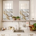 thumbnail image 3 of Yellow and Curtain Valances Set Red Poppy Watercolor Floral Plants Retro Linen Kitchen Curtains 36&nbsp;inch Length Rod Pocket Valance and Tiers 3 Piece Set Small Bedroom Bathroom Laundry Decor, 3 of 9