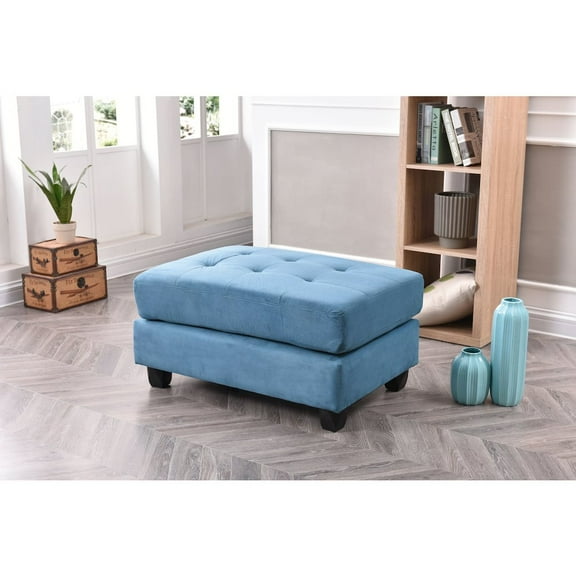 Glory Furniture Malone Ottoman in Aqua Color