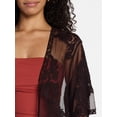 thumbnail image 4 of Time and Tru Women's Lace Coverup, Sizes XXL/XXXL, Darkest Brown, 4 of 5