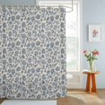 thumbnail image 4 of Shower Curtain Blue Floral Silhouette Shower Curtains for Bathroom Decor, Waterproof Polyester Shower Curtain Set with Hooks, Standard Size 72" x 72" Vintage Spring Flower, 4 of 9