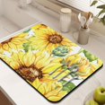 thumbnail image 3 of 2 Pack Washable Rubber Sunflower Cute Floral Dish Drying Mats for Kitchen Counter Home Large Coffee Bar Pad Accessories and Decor for Utensils Stemware (2pcs 18''x24''+19.5''x12''), 3 of 6