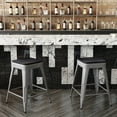 thumbnail image 3 of Flash Furniture Cierra 24"H Backless Counter Stool, Silver/Gray, Set of 4, 3 of 12