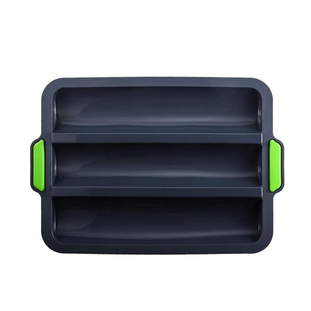 Hornear Baguette, Molde Para Baguette De Silicona Antiadherente De 3 Cavidades, Bandeja Para Hornear Pan Para Pan Francés Methold HA042326-02